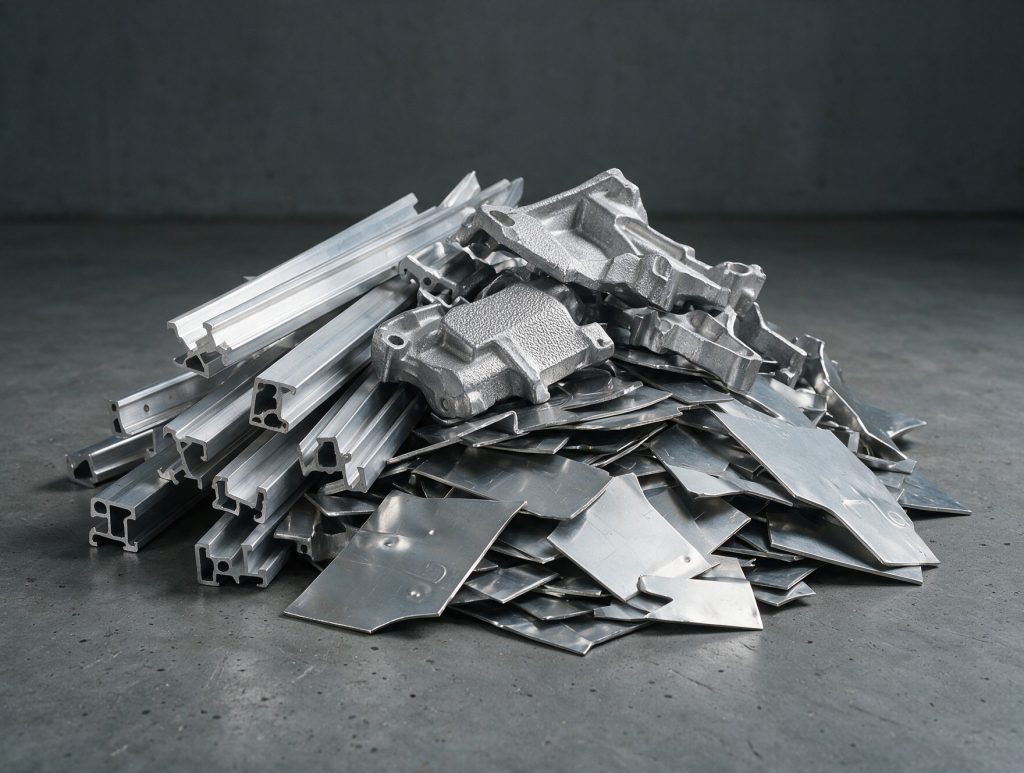 Aluminiumschroot opkopen — profielen, gietaluminium, plaatmateriaal